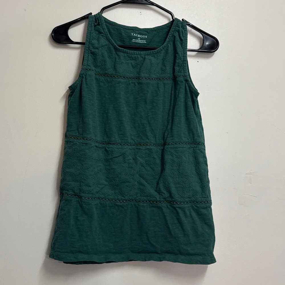 Green Talbots extra small sleeveless blouse Size XS - Picture 2 of 6